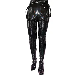 Sexy Women Thigh High Boots Side Zip Up Buckle Belt Thin High Heels Tall Boots Cosplay Party Ladies Shoes Woman Big Size 46 47