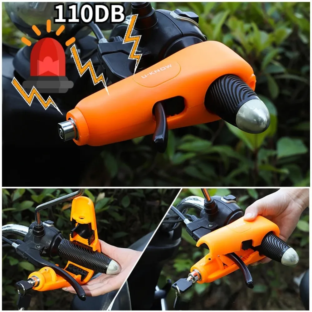110dB Motorcycle Handlebar Alarm Lock Anti-Theft Brake and Throttle Lock for Scooter E-Bike Bicycle and Electric Vehicle view 6