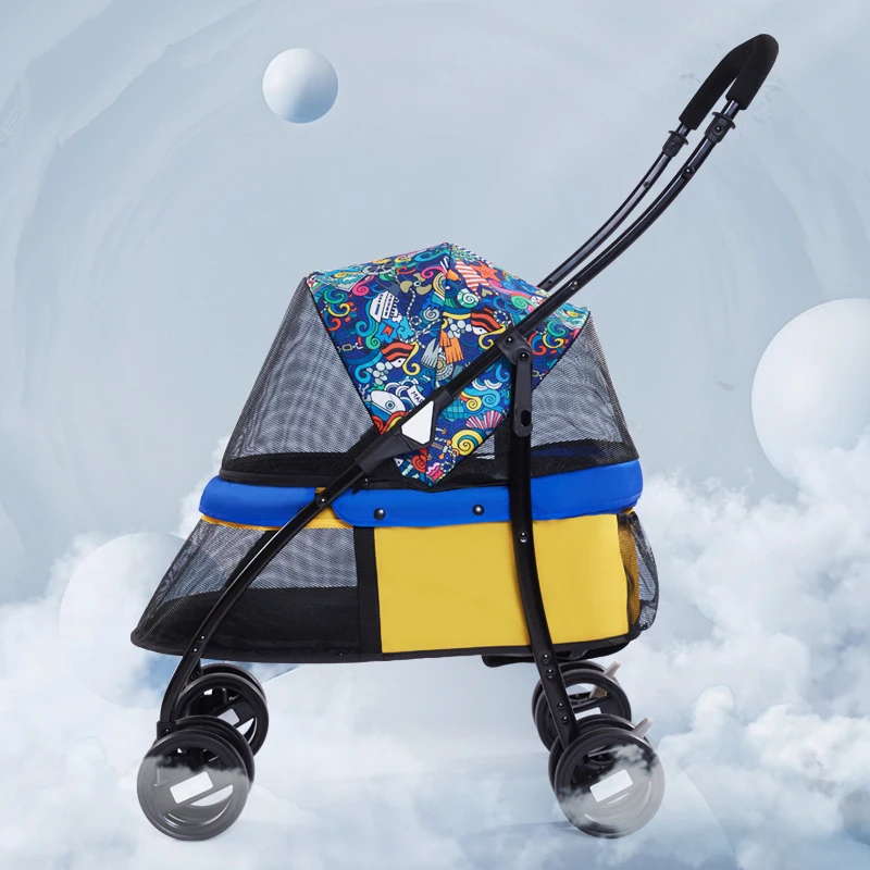 

Foldable cheap 4 wheel small pet stroller and carrier outdoor use