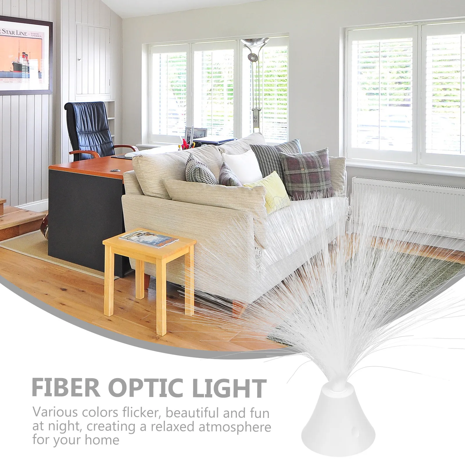

Fiber Optic Lamp with 7 Colors Changing Light Effect Night Light for Home Office Bedroom USB Powered Decor