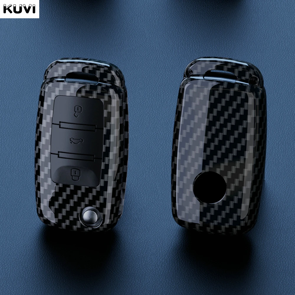 ABS Carbon Fiber Car Key Case Cover For VW Volkswagen Polo Tiguan Passat B5 B6 B7 Golf 4 5 6 MK6 Jetta Lavida For Skoda Octavia