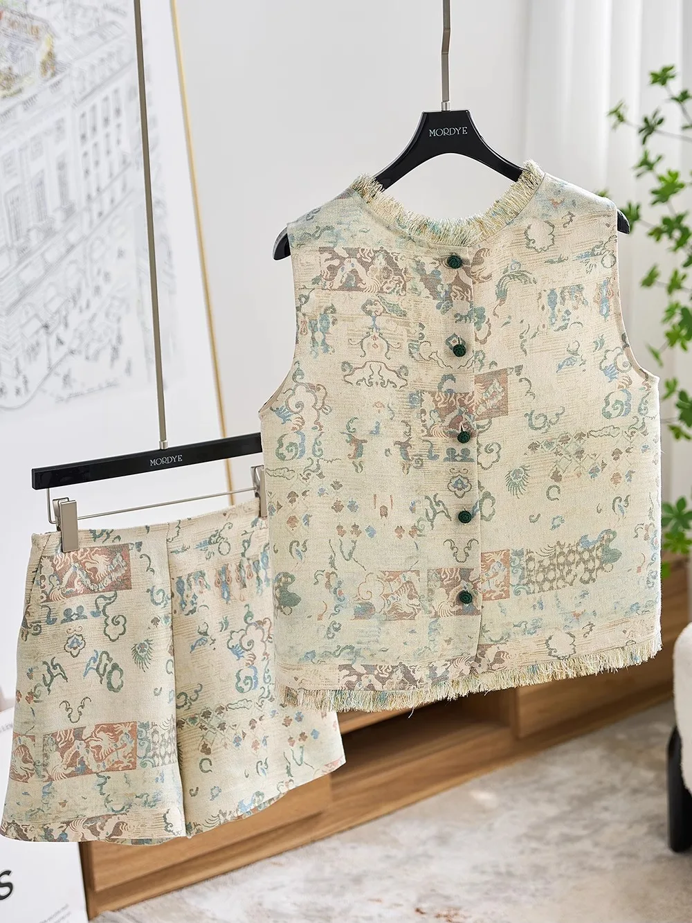 

Floral Print Linen Crop Top And Shorts Set Women's Fashion Summer Outfit Two-Piece Sleeveless Vest And Pants Ensemble