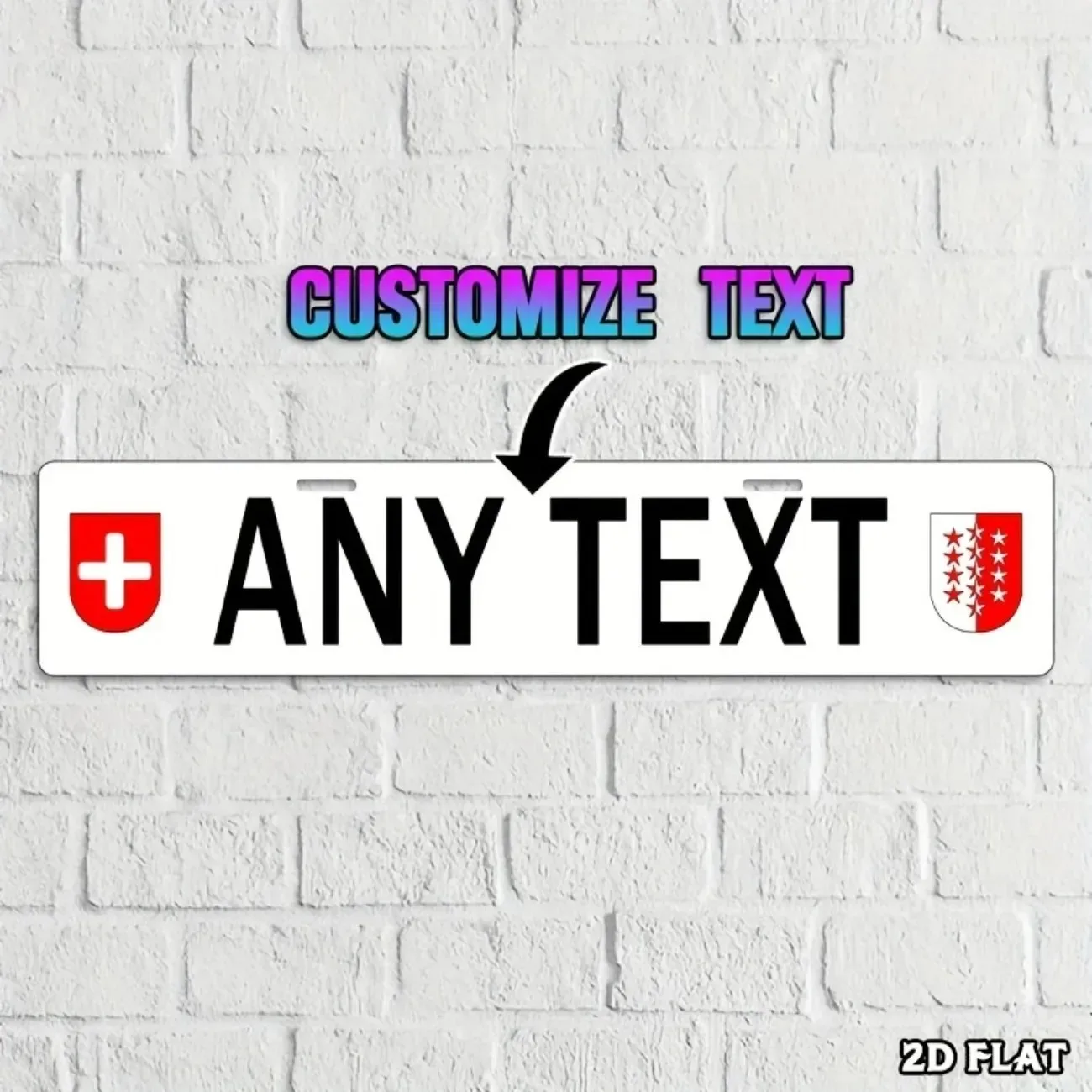 Personalized Swiss Valais Custom Metal Sign, Customizable Text Retro Wall Decor Plaque (Only For Decoration)