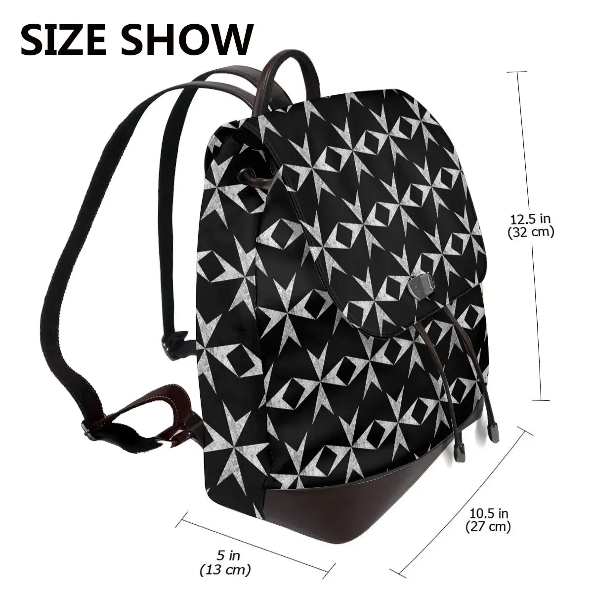 Maltese Cross Knights Hospitalier Malta Crusades Bookbag School Student Bags Hiking Travel Daypack for Women  Derma Backpack