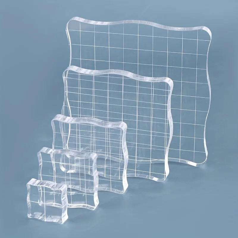 

5 шт., набор прозрачных акриловых штампов для самостоятельного изготовления карточек для скрапбукинга, штамповки, совместимые адаптеры для штампов, техника штамповки