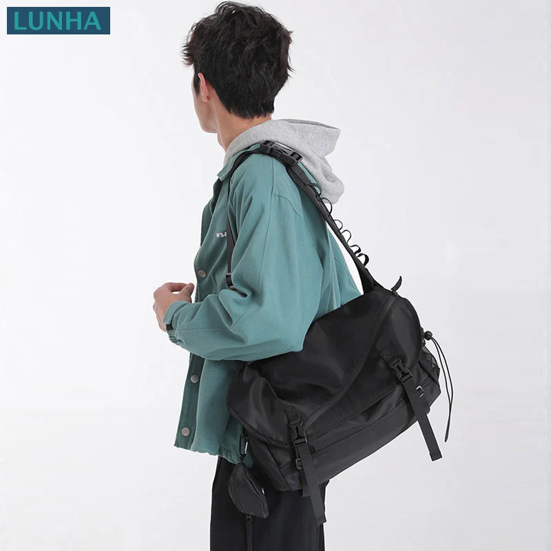 

Мужская оксфордская сумка-мессенджер большой емкости, повседневная водонепроницаемая сумка через плечо, уличная сумка для ноутбука с регулируемым ремешком