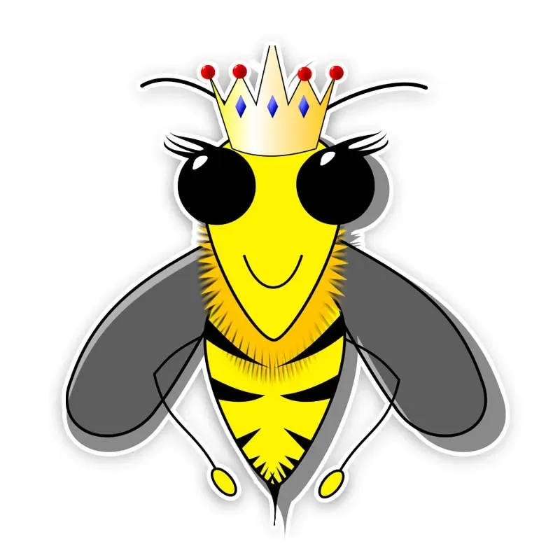 

Creative Bee Belt Crown Animal Personality Car Stickers PVC High-quality Bumper Body Window Decorate Sun-proof Exquisite Decals
