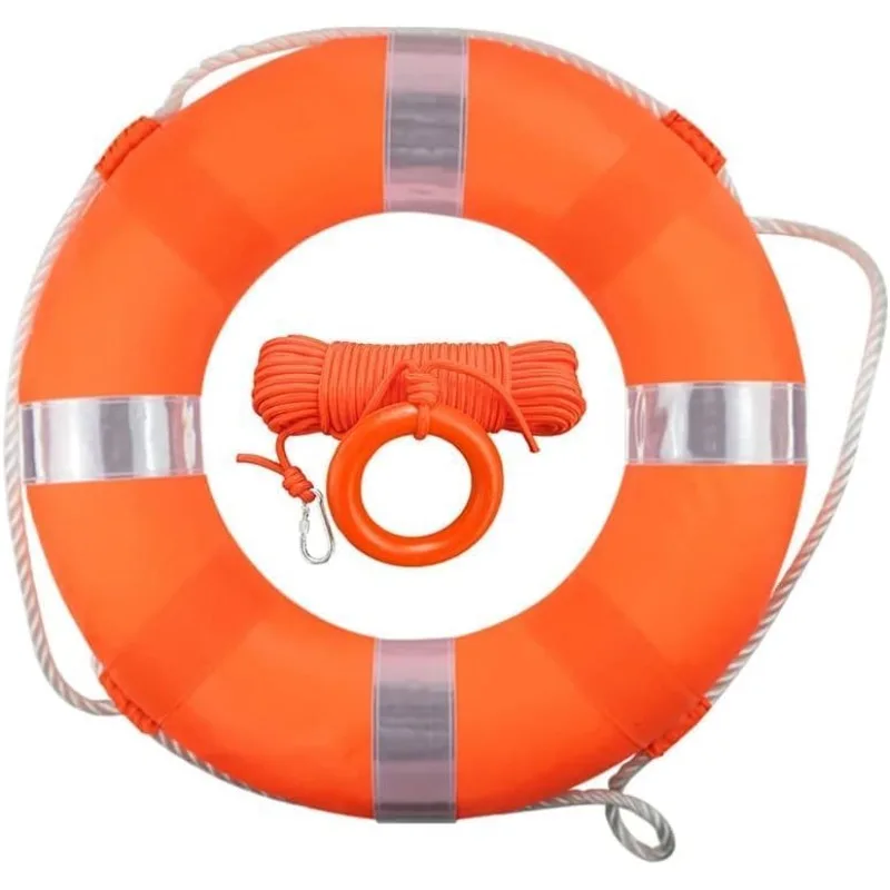 

20 Inch Life Preserver Ring with Water Floating Lifesaving Rope 98.4FT Set,Swim Foam Ring Buoy Swimming Pool Safety Throwing