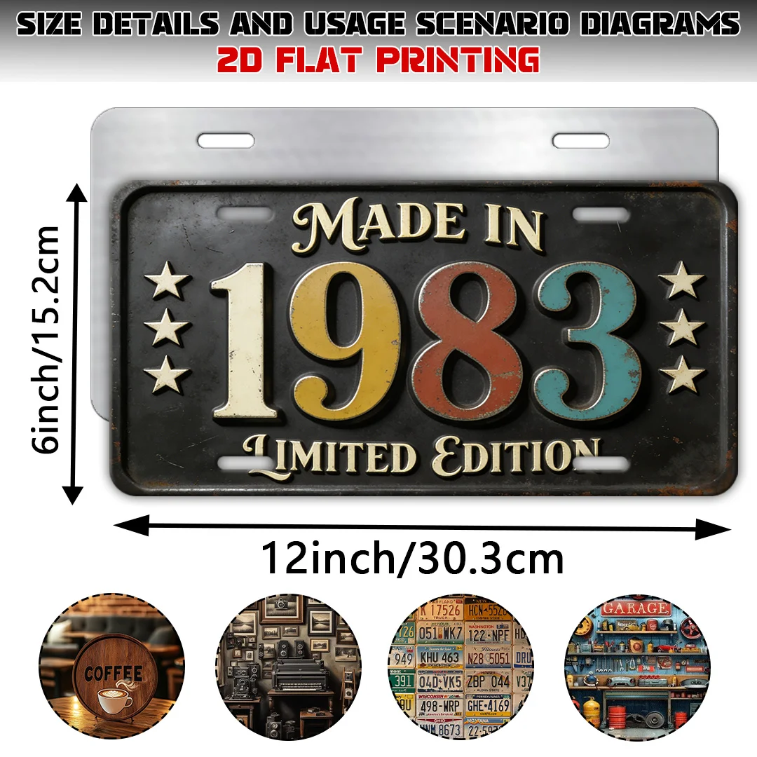 2D Flat, [2D Flat] 1pc, Vintage 1983 Sign, Home Decor, Housewarming Gift (12