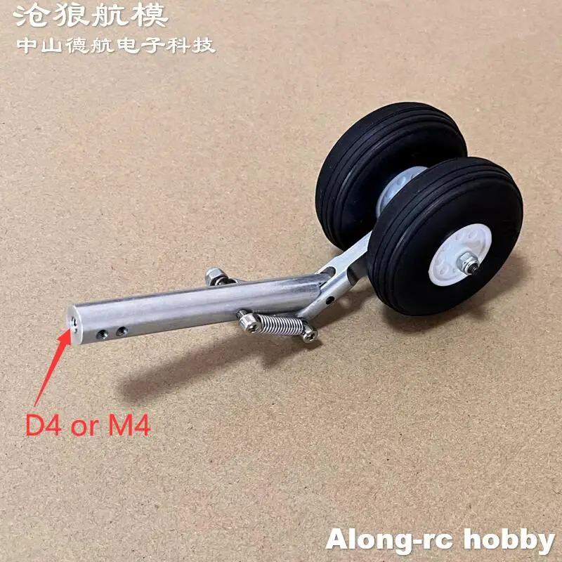 98--158mm D4 M4 Double Spring Shock Absorber Kneeling Landing Gear with Two PU Wheel for 3-4kg RC Plane Airplane DIY Models Part
