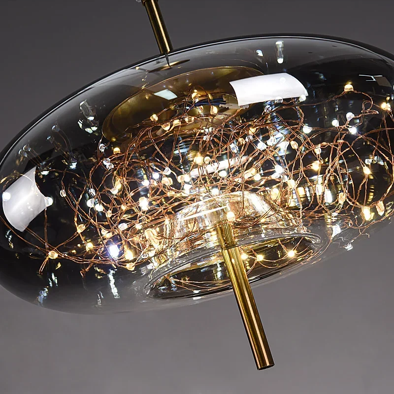 Bild 7: Nordic Luxus Alle Tag Stern LED Anhänger Lampe Restaurant Küche Schlafzimmer Wohnzimmer Kaffee Shop Glas Kronleuchter Hause Licht Dekor