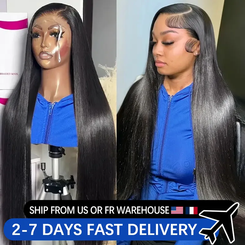 30 Inch Bone Straight 13x4 13x6 HD Lace Frontal Wigs 4x4 Transparent Lace Human Hair Wigs For Women Pre Plucked With Baby Hair