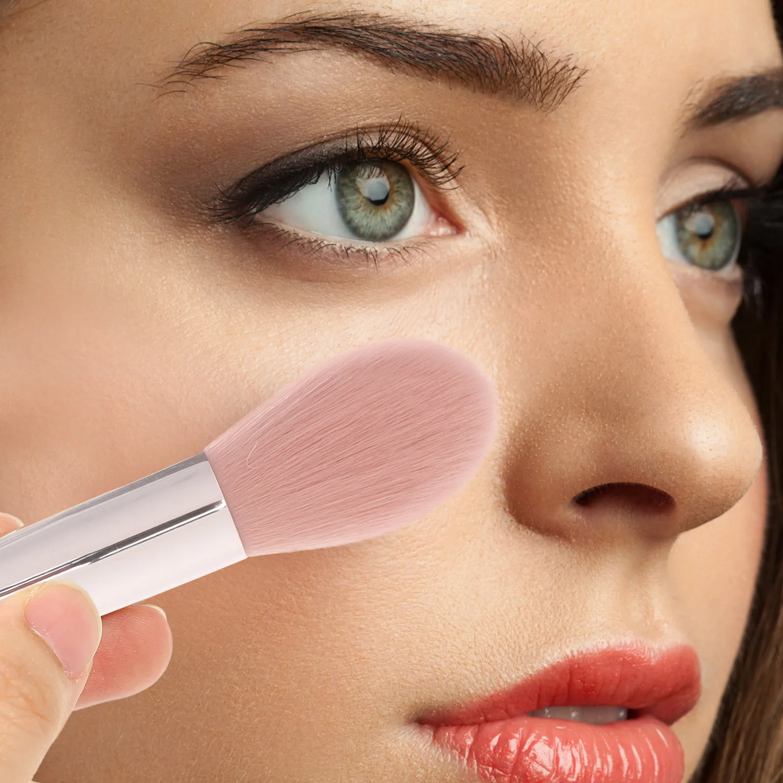 メイクブラシ大型フェイシャルツール女性用ブラッシュハイライターパウダーブラシ柔らかい毛プロの美容ツール