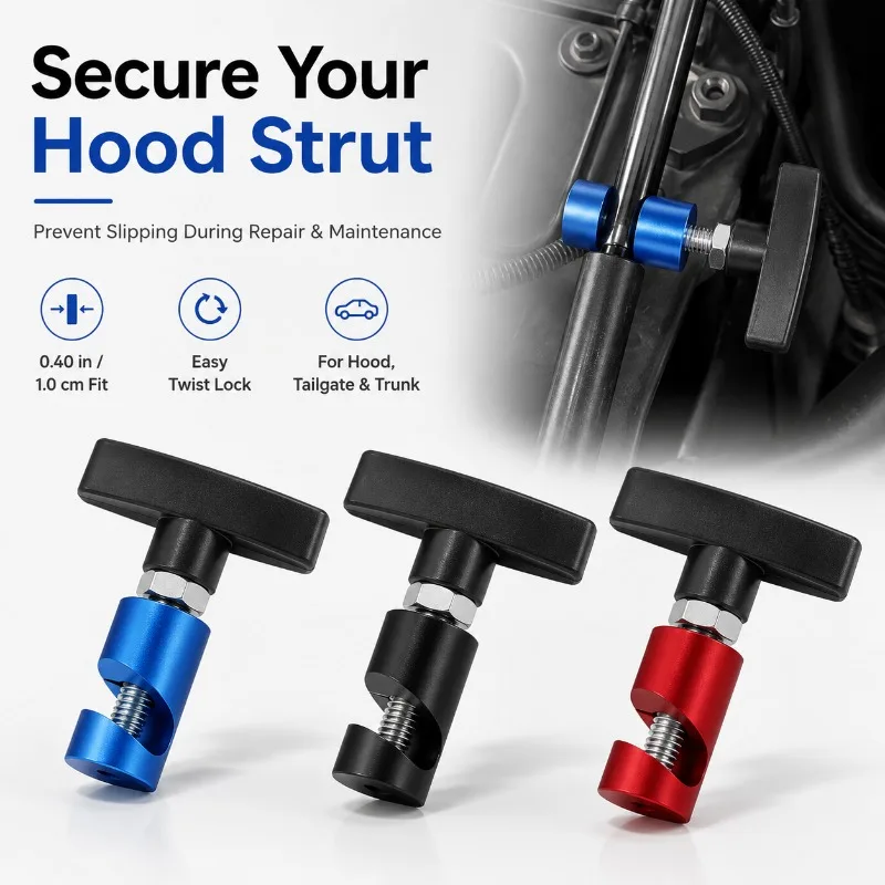 Pince de fixation pour vérins de capot de voiture, clip de maintien de support de levage de 0,40 po, outil de verrouillage à vis antidérapant pour capot, hayon et coffre