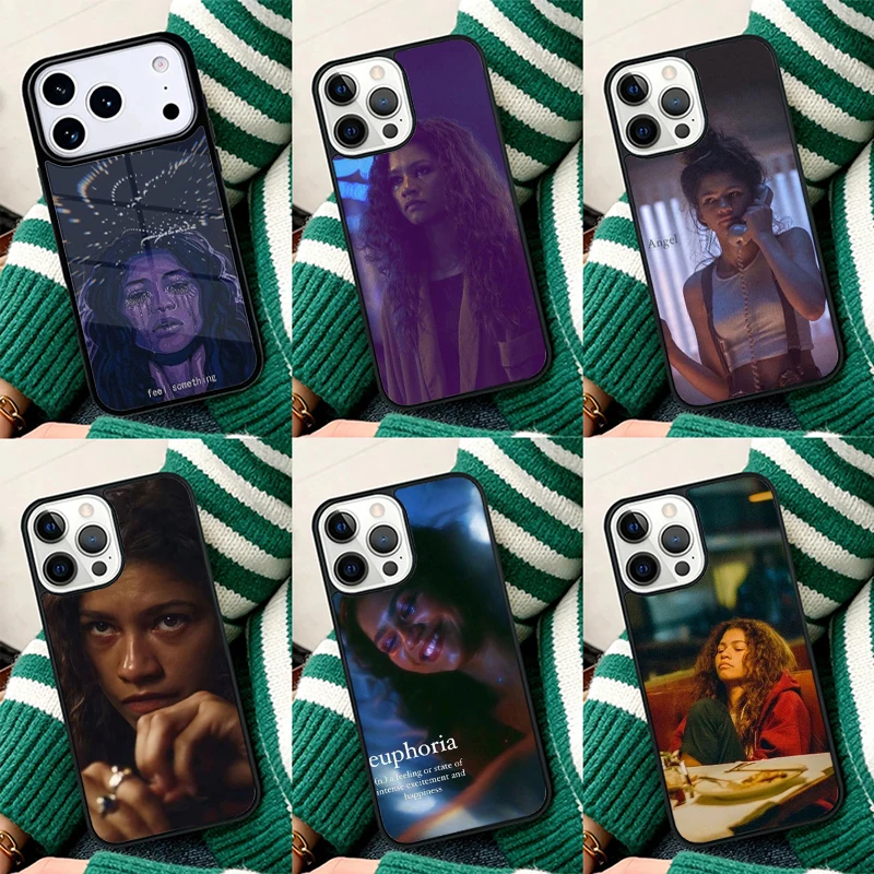 Coque de téléphone antichoc Euphoria Zendaya Rue pour iPhone 17 Air 16e 15 11 12 14 13 Pro Max