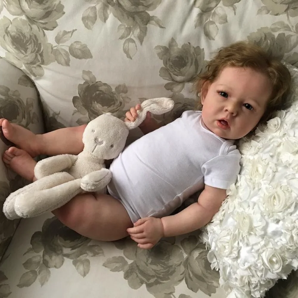 55CM 시뮬레이션 리본 베이비 돌 리암, 마음대로 옷을 입힐 수 있는 어린이 휴일 선물, 따뜻하고 부드러운, 앉고 누울 수 있는 W-022LI