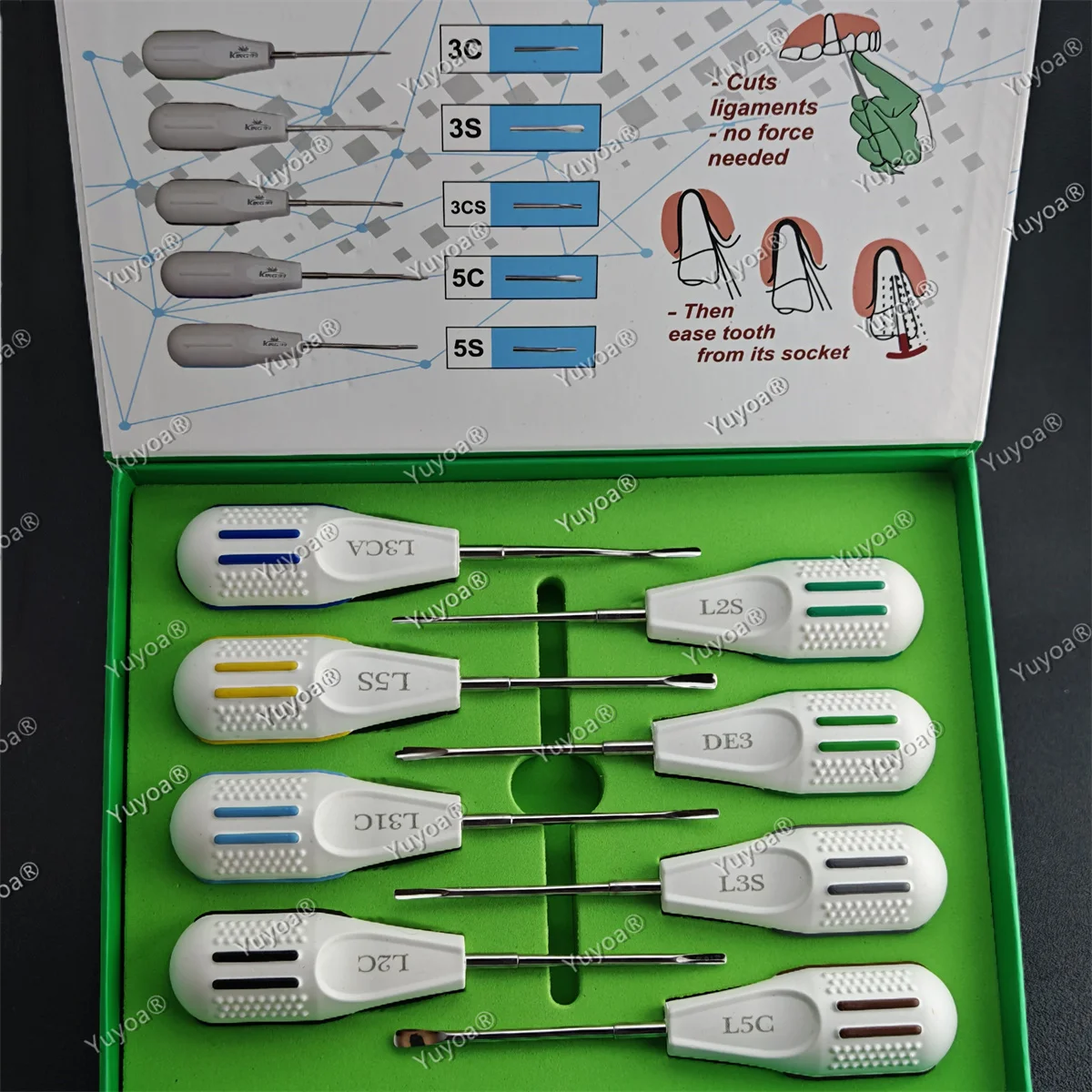 8pcs Dental Surgical Elevators Dentistry Minimally Invasive Surgical Screwdriver Luxating Lift Root Extracting Instrument Tools