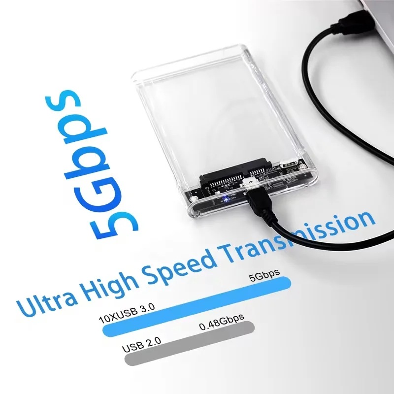HHD Case Hard Disk Case 2.5 Inch SSD Case 5Gbps SATA to USB 3.0 HDD Enclosure Box UASP Mobile External Housing Hard Driver Box view 2