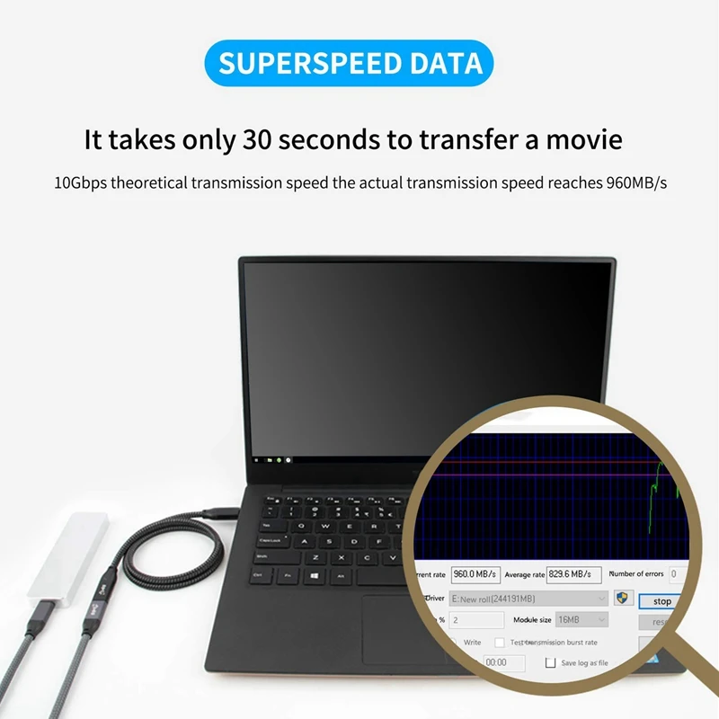 Горячий удлинительный кабель TTKK 2X USB C, 1 фута, USB 3.1 (10 Гбит/с), тип C, удлинительный кабель для быстрой зарядки, совместимый