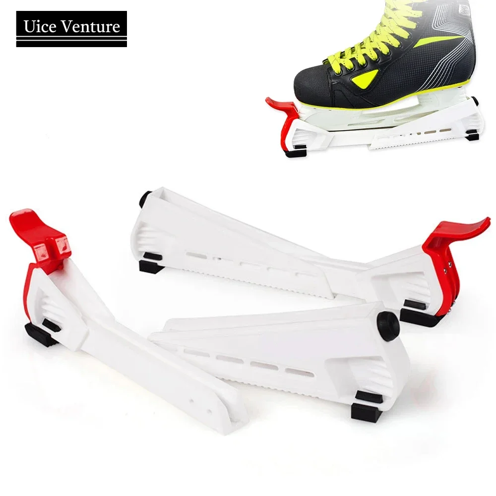 Ice Hockey Blade Guard Easy Use Ice Hockey Skate Shoe Cover Tool Adjustable Spring Accessories Sports Parts Protective Portable