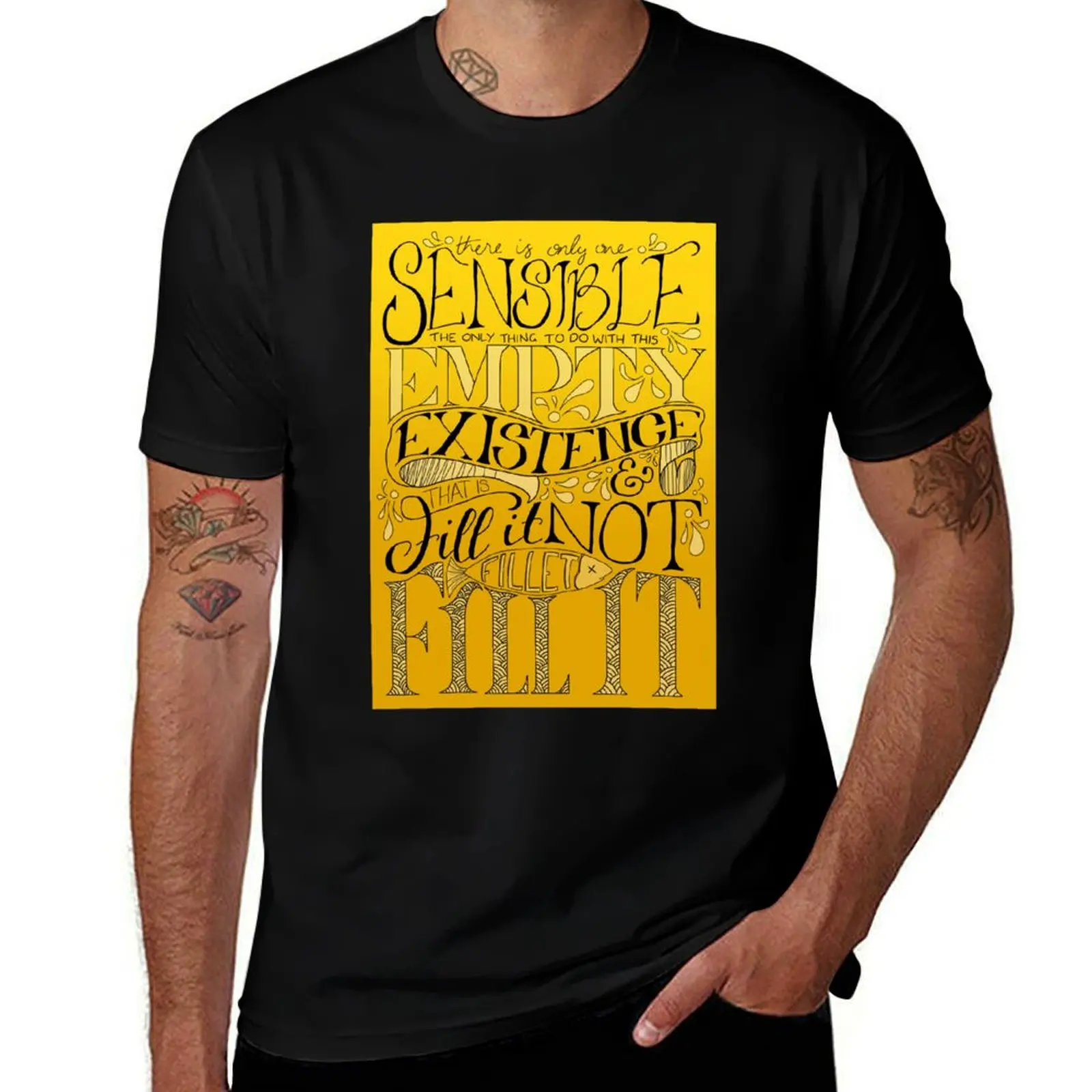 Fill It' Typography T-Shirt Holiday Casual Short Sleeve Top