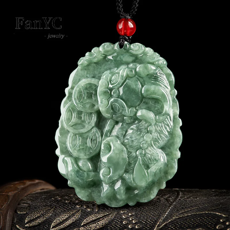 Myanmar A-goods Jadeite Three Money Brave Pendant Hand-carved Exquisite Luxury Ice Jade Necklace Men and Women Holiday Gift