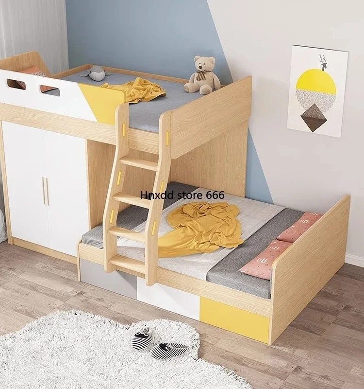 Kinderbed Bureau Geïntegreerd Hoog En Laag Bed Gespreid Kind En Moeder Bed Klein Appartement