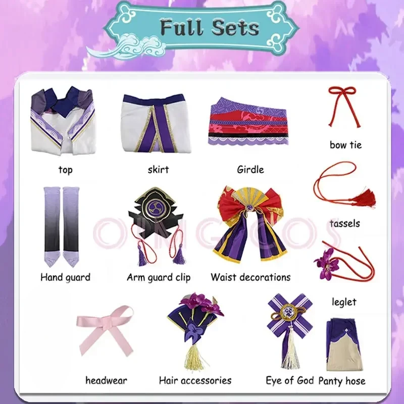 Genshin Impact Raiden Shogun Cosplay Costume Adult Carnival Uniform  Anime Halloween Costumes Masquerade Women Game Beelzebul