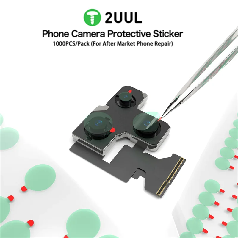 2UUL DA30-pegatina protectora para cámara de teléfono, pegatina a prueba de polvo, matriz de puntos de identificación facial, diámetro de alta