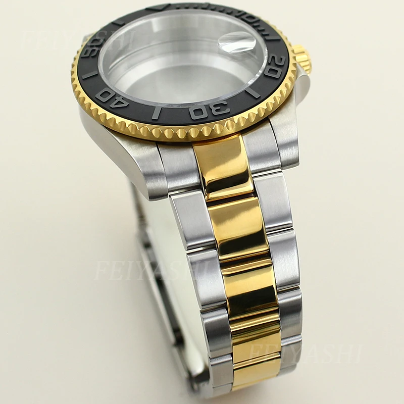 40mm Yacht Design Style Dive Watch Case Bracelet Set For Seiko NH35 NH34 NH36/38 Miyota 8215 ETA 2824 Movement 28.5mm Dial Parts