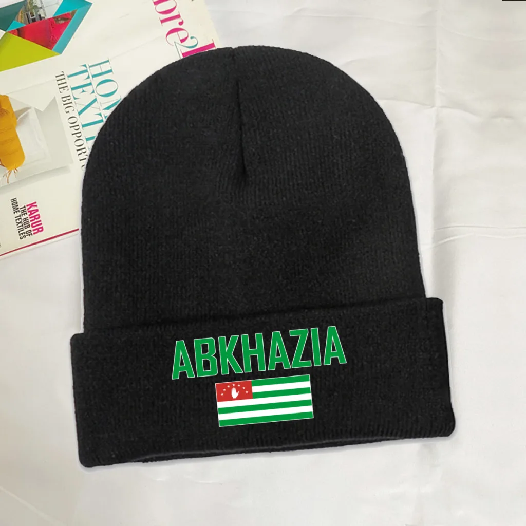 ABKHAZIA Country Flag Top Print Men Women Unisex Knitted Hat Winter Autumn Beanie Cap Warm Bonnet