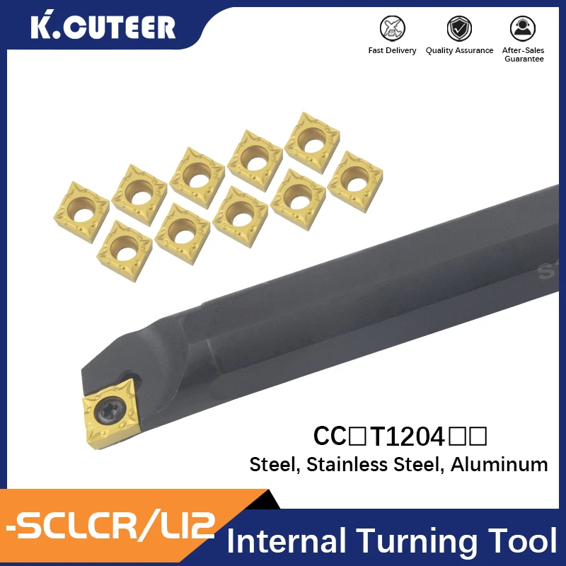 Suporte de Ferramenta de Rotação Interna de Dimensionado Conjunto de Inserções de Corte de Torno de Carboneto Ccmt Sclcr12 Porcelana Peça