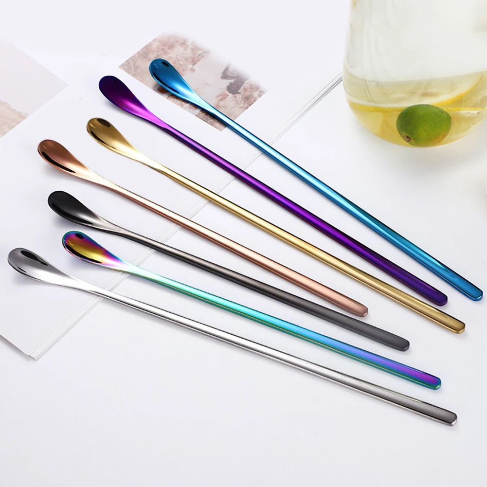 6*pcs Stainless Steel Spoon 19.3*1.3cm Stirrer Parts Stirring Spoon Melting Wax Lacquer Spoons Wax Stirring Rod DIY Soap Tools