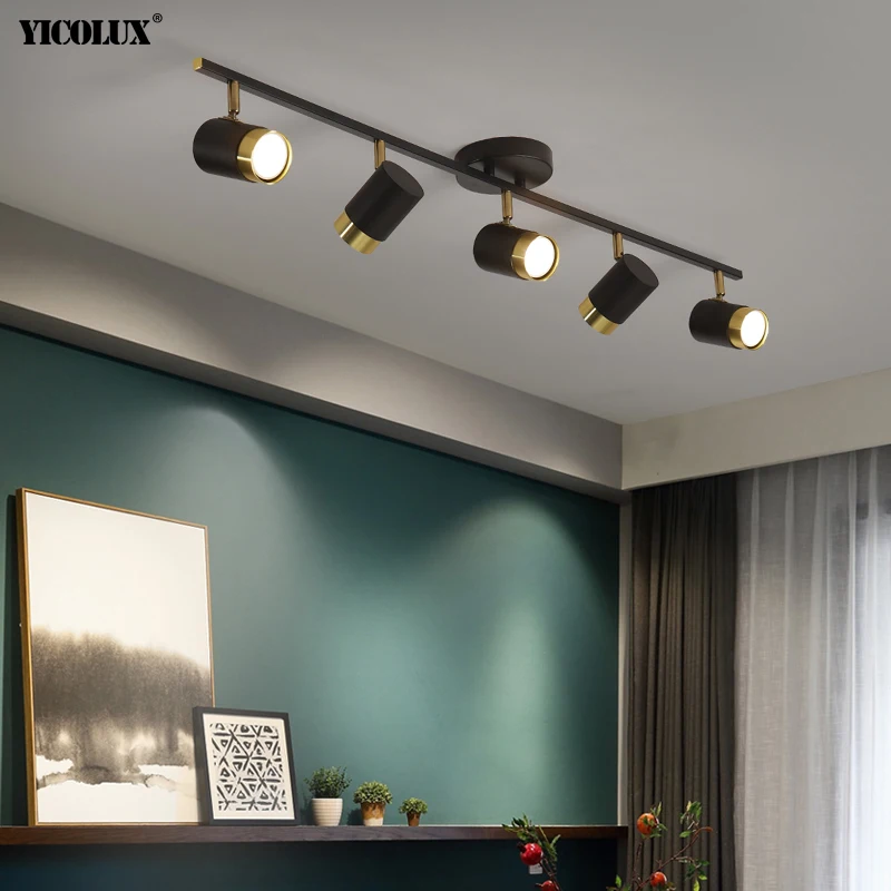 Simple Long Black Gold White New Modern LED Chandelier Lights Living Dining Room Spotlight Bedroom Hallway Lamps Indoor Lighting