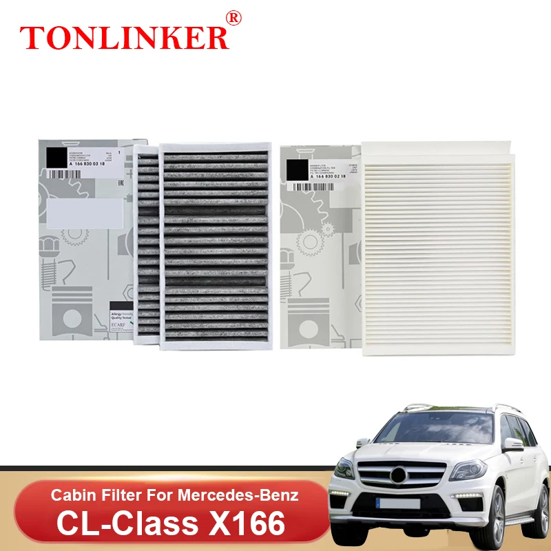 TONLINKER Cabin Filter For Mercedes Benz GL X166 2012 2013 2014 2015 GL350 GL400 GL500 4MATIC GL63 AMG A1668300318 A1668300218