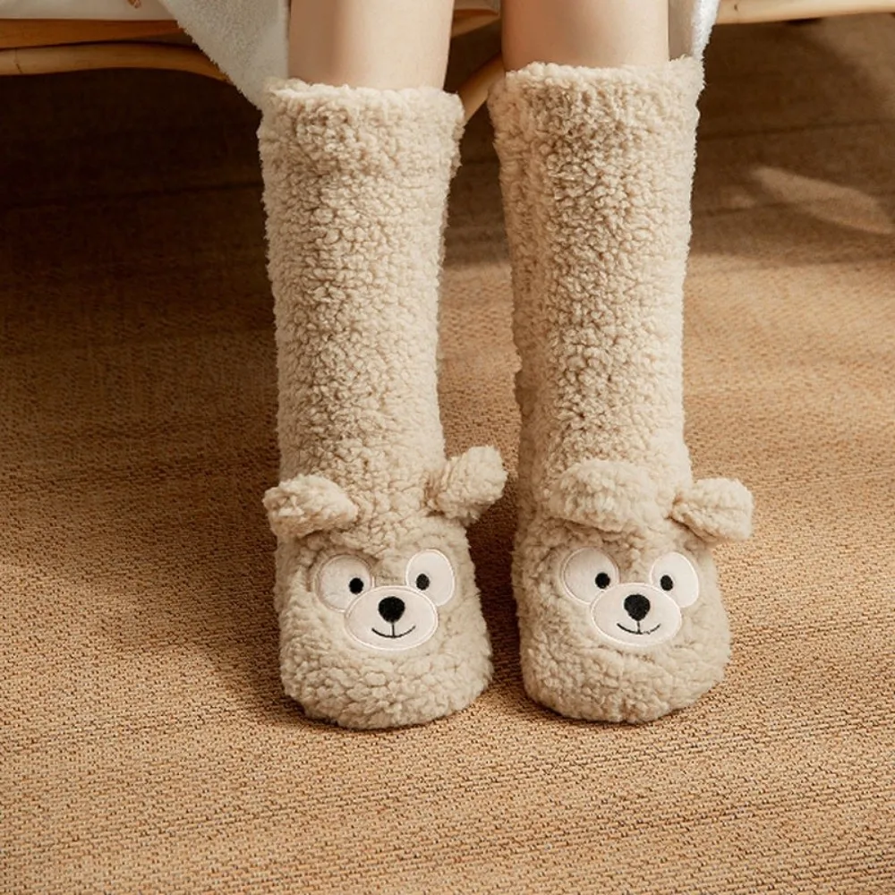 

Warm Thickened Thermal Socks Soft Coral Fleece Snow Socks Anti Slip Cartoon Floor Socks Women