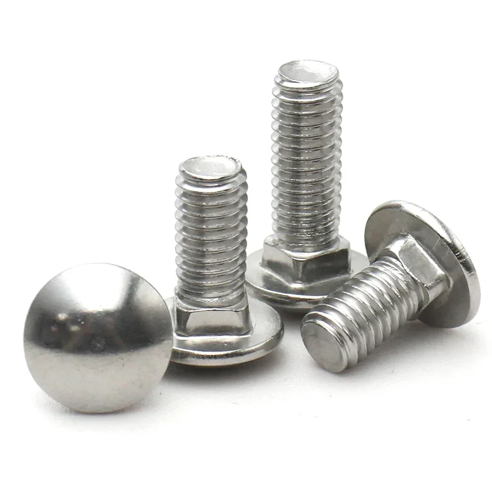 2-20 pezzi M3 M4 M5 M6 M8 M10 M12 304 bullone per carrello in acciaio inossidabile viti a testa grande semicircolare con collo quadrato bulloni per mensola a testa piatta