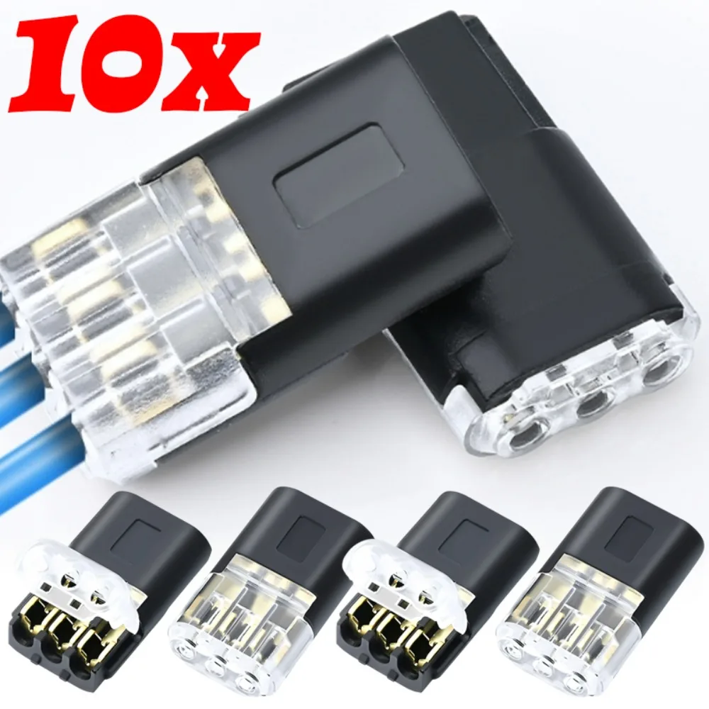 

3-контактный разъем электрического кабеля D3, беспаечное быстрое сращивание проводов, универсальный компактный клеммный блок для автомобиля, мотоцикла, освещения