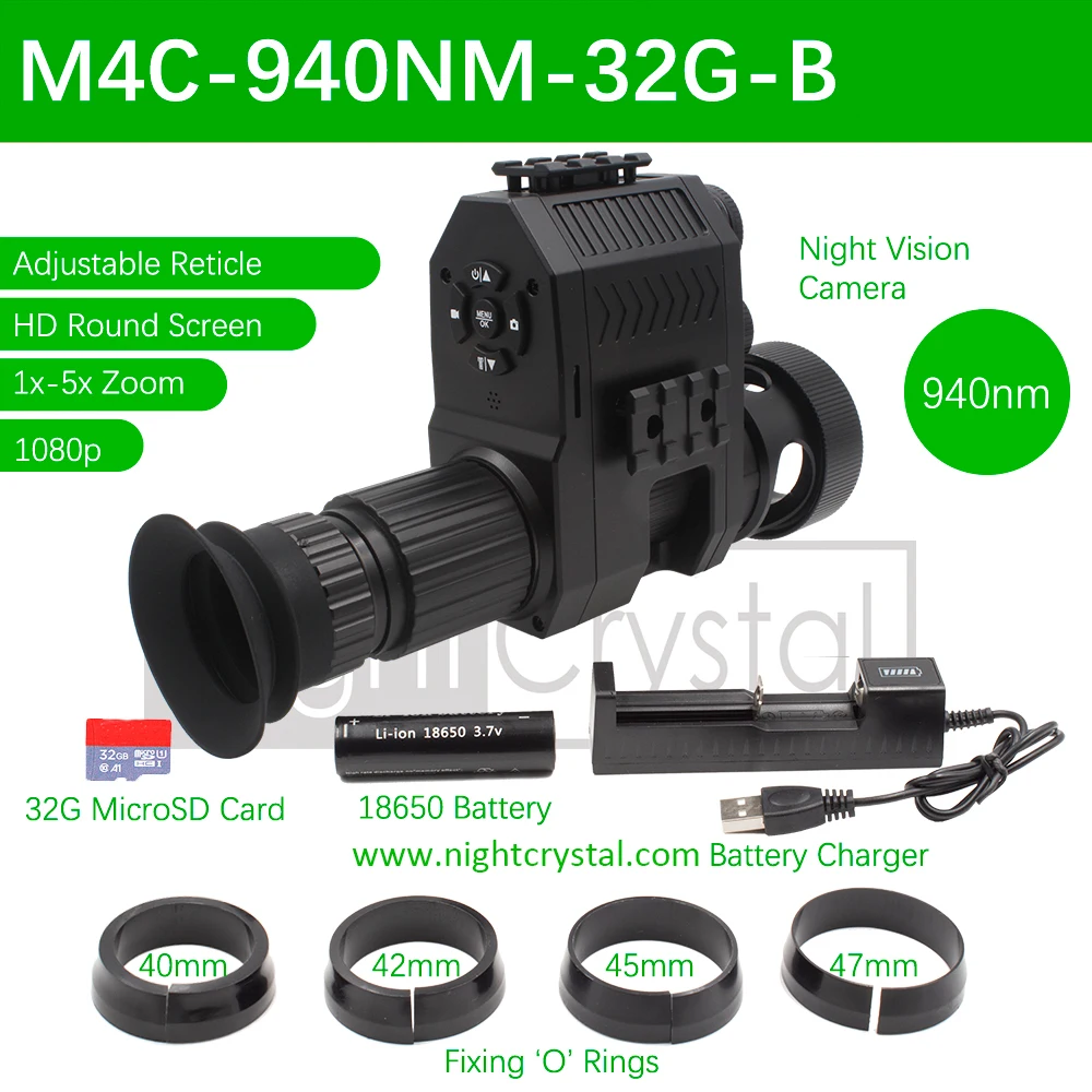 Megaorei NK007 Plus 4B Telescoop Zicht Verrekijker Monoculaire Add-on Jacht Nachtzicht Scope Camera Video 1080p HD 850NM 940NM