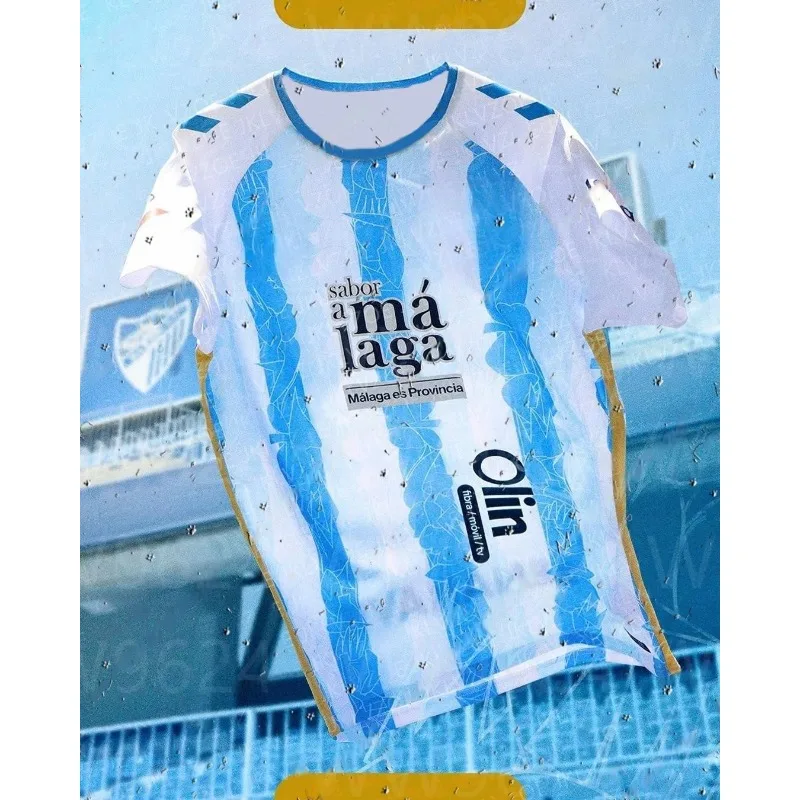 Camisetas de fútbol de Malaga, camisetas casuales para deportes al aire libre para hombres y mujeres, cómodas para adultos y niños, impresión 3D