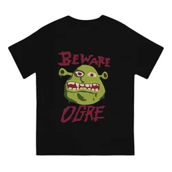 Classic Movie Shrek Cartoon Beware Ogre Graphic T Shirt for Woman Kawaii Harajuku Anime Tees Vintage Street Fashion Tops Y2k