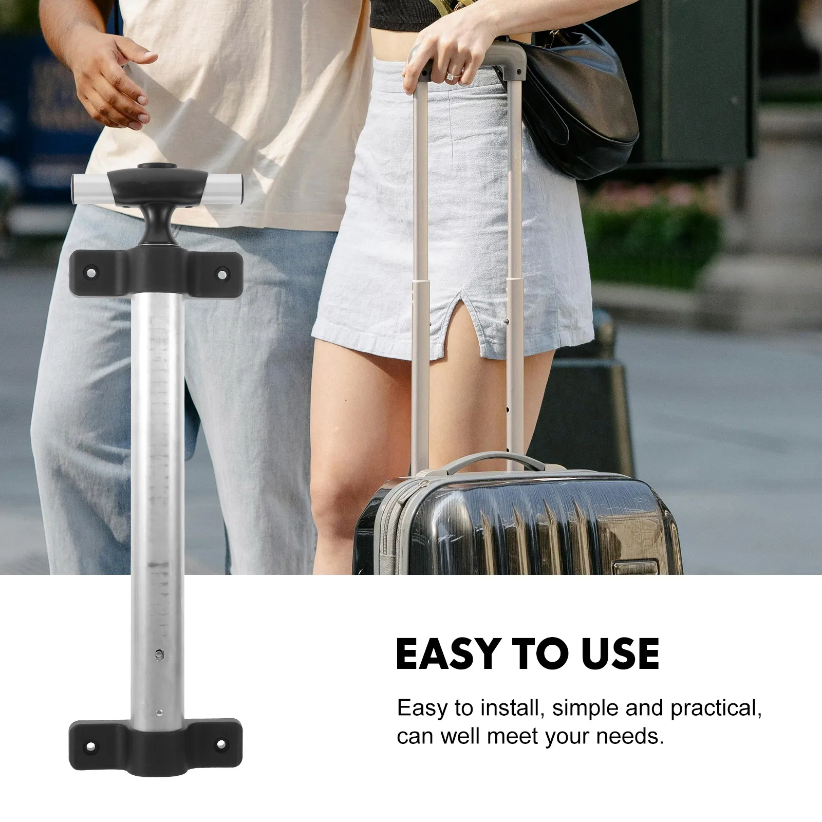 

2pcs Aluminum Alloy Telescoping Handles 21 Inch Durable Replacement for Suitcase Travel Outdoor Business Luggage
