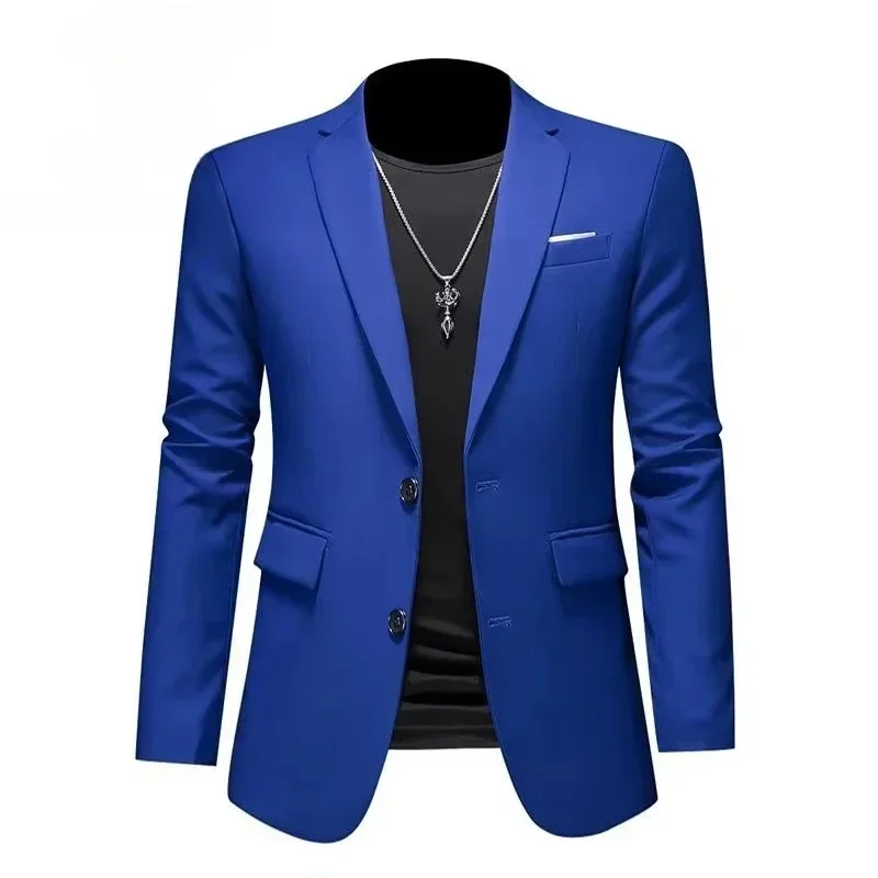 Weiße formelle Jacken für Herren, zwei Knöpfe, langärmelig, koreanische Herrenanzugjacken, Bürokleidung, Hochzeitsblazer – Detail 4