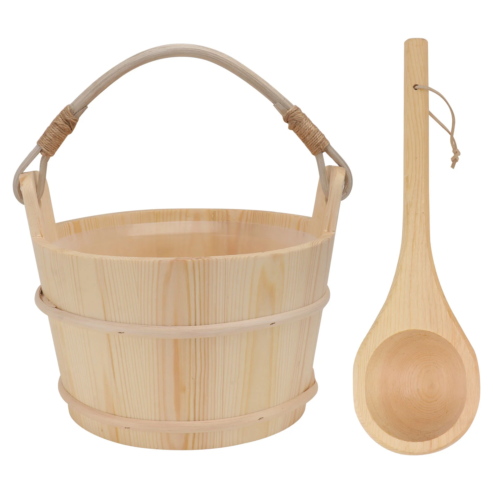 

Sauna Bucket Wooden Ladle Bath Wood Spa Water Set Barrel Tub Foot Scoop Bathing Pail Spoon Shower Accessories Handmade Soaking