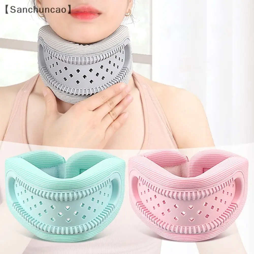 

Soft Breathable Neck Brace Adjustable Ice Silk Neck Traction Device Hollowing Out Cervical Pressure Relief Cervical Collar