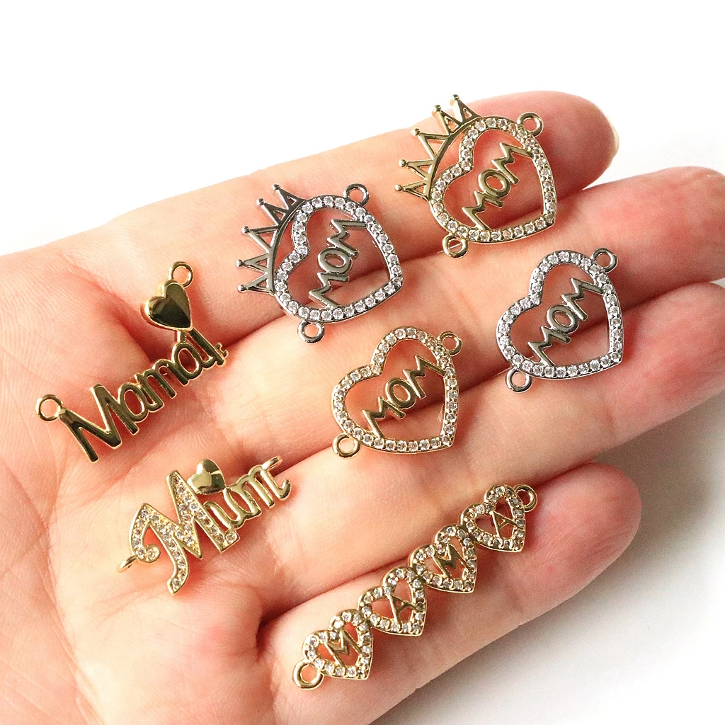 

5 шт./новые подвески золотого цвета с надписью MOM, аксессуары ко Дню матери, украшения для женщин, ожерелья ручной работы, оптовая продажа ювелирных изделий