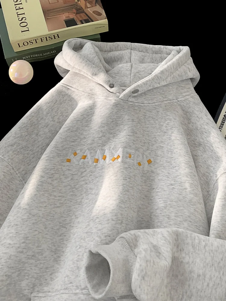 

Мужская зимняя толстовка American Sle Fleece с подкладкой, утепленная, повседневная, свободного кроя, молодежная, модная, устойчивая к сминанию и износу, не деформируется