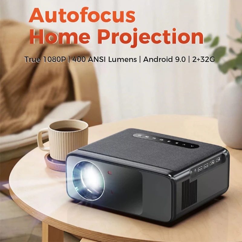

Fully autofocus, automatic trapezoidal, daytime projecting Android 9.0 native 1080P support 4K 3D, portable mini home projector