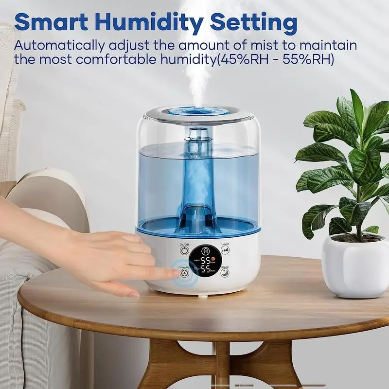 Humidificadores ultrasónicos para dormitorio, humidificadores de niebla fría de 3L para guardería y plantas de bebé, apagado automático, sin filtro