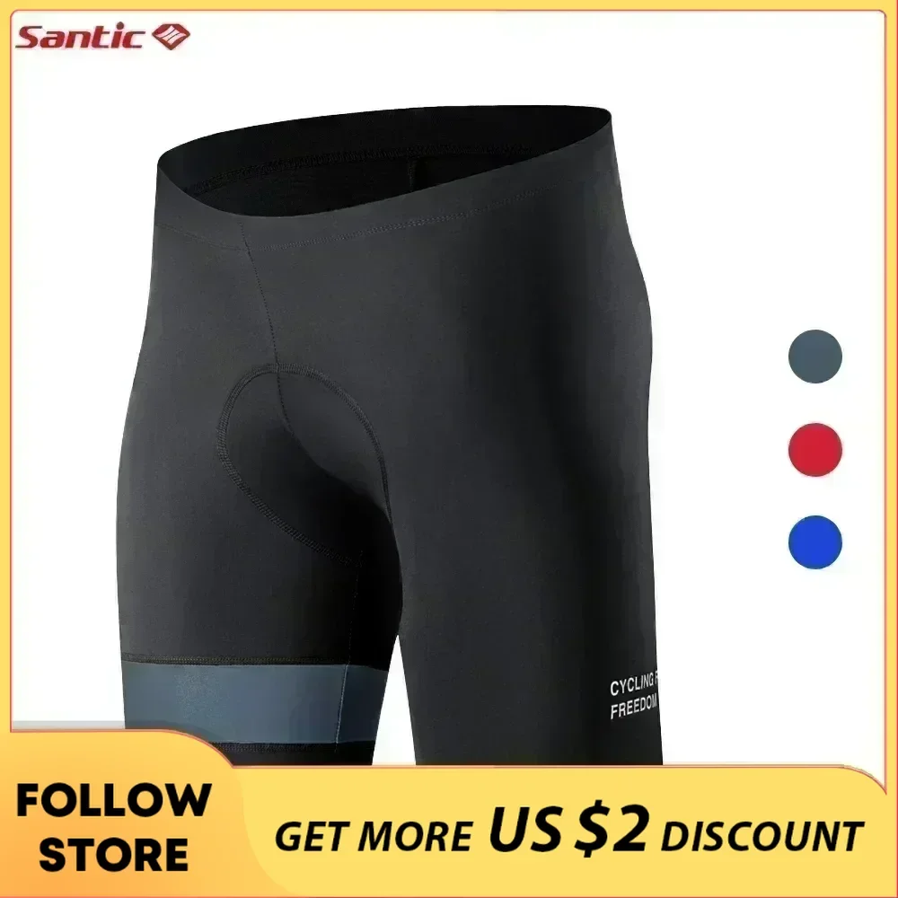 Santic Men\'s Cycling Shorts Outdoor Sports Summer MTB Road 3D Sponge Cushion Shorts Breathable Lightweight High Elasticity Pants